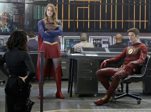 "Worlds Finest" -- Kara gains a new ally when the lightning-fast superhero The Flash suddenly appears from an alternate universe and helps Kara battle Siobhan, aka Silver Banshee, and Livewire in exchange for her help in finding a way to return him home, on SUPERGIRL, Monday, March 28 (8:00-9:00 PM, ET/PT) on the CBS Television Network. Pictured left to right: Jenna Dewan-Tatum, Melissa Benoist and Grant Gustin Photo: Robert Voets/Warner Bros. Entertainment Inc. ÃÂ© 2016 WBEI. All rights reserved.