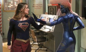 "Solitude" -- Kara (Melissa Benoist, left) travels to Superman's Fortress of Solitude in hopes of learning how to defeat Indigo (Laura Vandervoort, right), a dangerous being who can transport via the Internet and who has a connection to Kara's past, on SUPERGIRL, Monday, Feb. 29 (8:00-9:00 PM, ET/PT) on the CBS Television Network. Photo: Michael Yarish/CBS ÃÂ©2016 CBS Broadcasting, Inc. All Rights Reserved